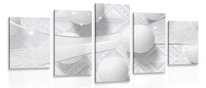 5-dijelna slika bijeli luksuz - 100x50