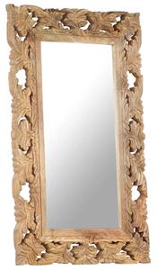 VidaXL Ručno izrezbareno ogledalo smeđe 80 x 50 cm masivno drvo manga
