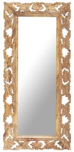 VidaXL Ručno izrezbareno ogledalo smeđe 110 x 50 cm masivno drvo manga