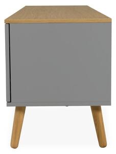 Black Friday - Siva TV komoda s hrastovim nogama Tenzo Dot, širine 192 cm