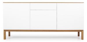 Bijela komoda s hrastovim nogama Tenzo Patch, širine 179 cm