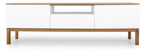 Bijela TV komoda s daskom i nogama od hrastovine Tenzo Patch, širine 179 cm