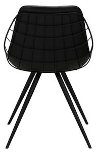Crna blagovaonska stolica s imitacijom kože DAN-FORM Denmark Sway