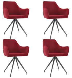 VidaXL Blagovaonske stolice 4 kom crvena boja vina baršunaste