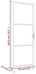 Unutarnja vrata 83 x 201,5 cm Bijela od ESG stakla i aluminija