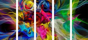 5-dijelna slika apstraktni šareni kaos