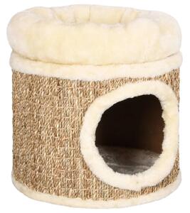 VidaXL Kućica za mačke s luksuznim jastukom 33 cm od morske trave