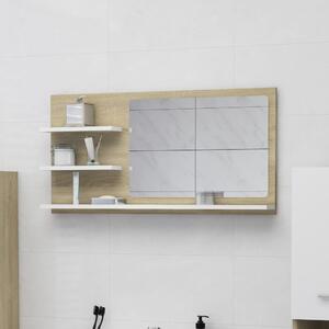 VidaXL Kupaonsko ogledalo bijelo i boja hrasta 90x10,5x45 cm iverica