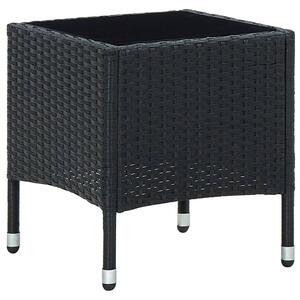VidaXL Vrtni stol crni 40 x 40 x 45 cm od poliratana