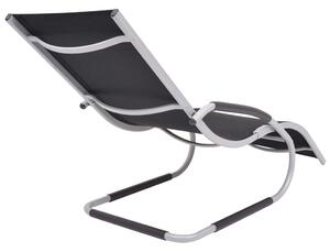 Ležaljka za sunčanje s jastukom od aluminija i tekstilena crna