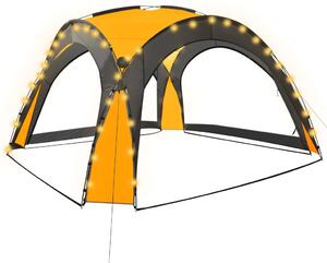 VidaXL Šator za zabave LED s 4 bočna zida 3,6 x 3,6 x 2,3 m žuti