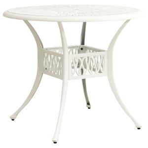 VidaXL Vrtni stol bijeli 90 x 90 x 74 cm od lijevanog aluminija