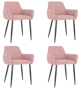 VidaXL Blagovaonske stolice 4 kom ružičaste baršunaste
