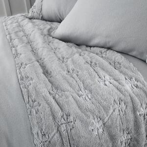 Siva mikropliš posteljina Catherine Lansfield Cosy Snowflake, 135 x 200 cm