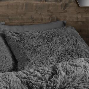 Siva podesiva posteljina za bračni krevet 230x220 cm Cuddly Deep Pile - Catherine Lansfield