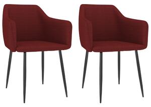 VidaXL Blagovaonske stolice od tkanine 2 kom crvena boja vina