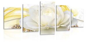 5-dijelna slika luksuzna ruža s apstrakcijom