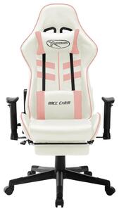VidaXL Igraća stolica od umjetne kože bijelo-ružičasta