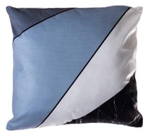 Plavo-sivi jastuk JAHU geometrijske pruge, 45 x 45 cm