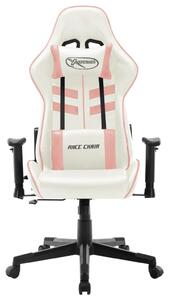 VidaXL Igraća stolica od umjetne kože bijelo-ružičasta