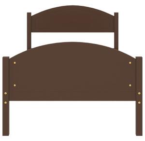Okvir za krevet od masivne borovine tamnosmeđi 100 x 200 cm