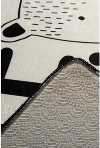 Crno-bijeli dječji protuklizni tepih Conceptum Hypnose Little Bear, 100 x 160 cm