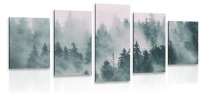 5-dijelna slika planine u magli