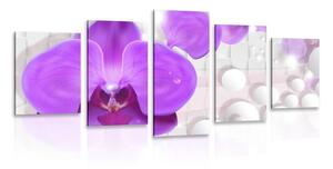 5-dijelna slika orhideja na apstraktnoj pozadini