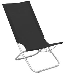 VidaXL Sklopive stolice za plažu od tkanine 2 kom crne