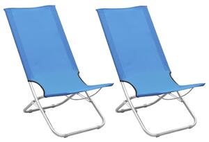 VidaXL Sklopive stolice za plažu od tkanine 2 kom plave