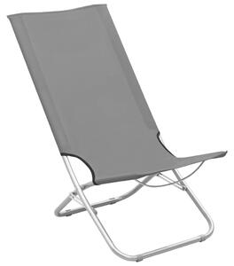 VidaXL Sklopive stolice za plažu od tkanine 2 kom sive