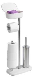 Bijeli/u srebrnoj boji držač za WC papir od nehrđajućeg čelika sa četkom Rivazza – Wenko