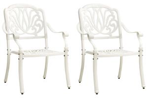 VidaXL Vrtne stolice od lijevanog aluminija 2 kom bijele