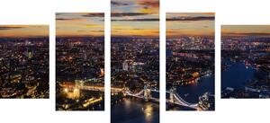 5-dijelna slika pogled iz zraka na Tower Bridge