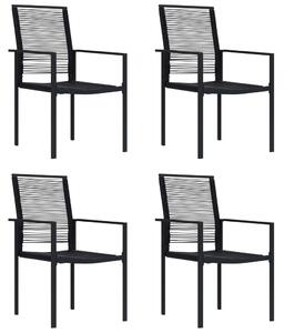 VidaXL Vrtne stolice 4 kom od PVC ratana crne