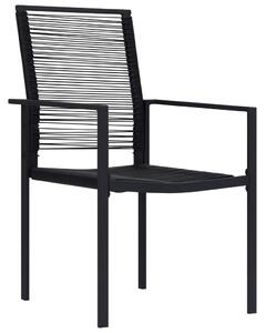 VidaXL Vrtne stolice 2 kom od PVC ratana crne