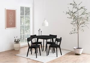 Crni blagovaonski stol u hrastovom dekoru Acton Roxby, ø 105 cm