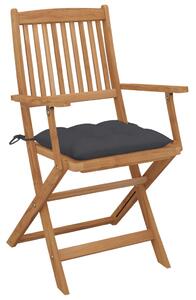 VidaXL Sklopive vrtne stolice s jastucima 4 kom od bagremovog drva