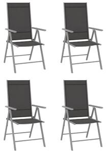 VidaXL Sklopive vrtne stolice 4 kom od tekstilena crne