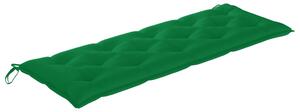 VidaXL Vrtna klupa sa zelenim jastukom 150 cm od masivne tikovine