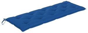 VidaXL Vrtna klupa s plavim jastukom 150 cm od masivne tikovine