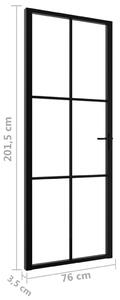 Unutarnja vrata od stakla ESG i aluminija 76 x 201,5 cm crna