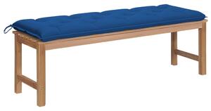 VidaXL Vrtna klupa s plavim jastukom 150 cm od masivne tikovine