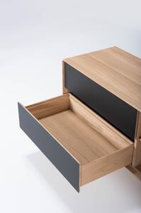 Crni TV stol od hrastovog drveta Gazzda Fina, širine 150 cm