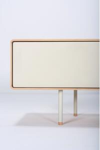 Bijeli TV stol od hrastovine Gazzda Fina širine 160 cm
