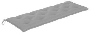 VidaXL Vrtna klupa sa sivim jastukom 150 cm od masivne tikovine