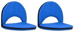 VidaXL Sklopive podne stolice 2 kom plave od čelika i tkanine
