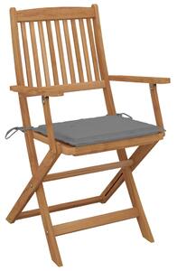 VidaXL Sklopive vrtne stolice s jastucima 2 kom od bagremovog drva