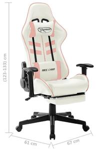 Igraća stolica od umjetne kože bijelo-ružičasta