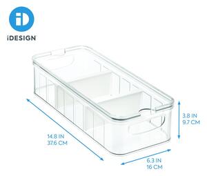 Prozirna kutija za odlaganje s poklopcem i 3 pretinca iDesign, 38 x 16 cm